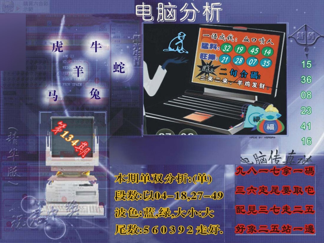 134期正版电脑分析贴士[图]