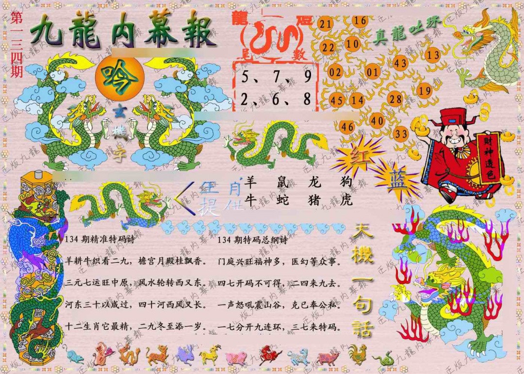 134期正版九龙内幕报[图]